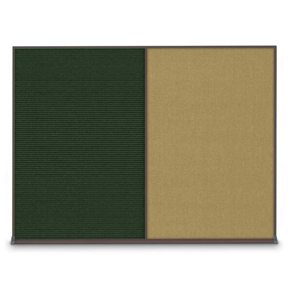 United Visual Products Double Door Radius Plus Corkboard, 60"X UV8004PLUS-BRONZE-SURF - main